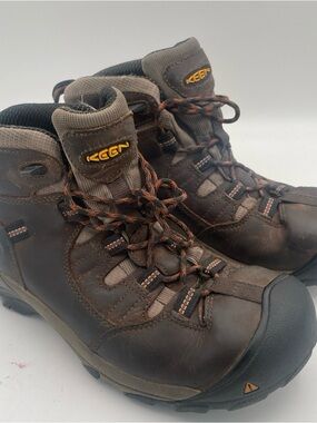 KEEN Brown /Tan Men's Waterproof Work Hiking Boots EH Safety size 9